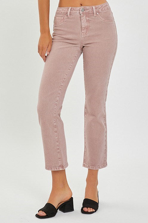 Risen Mid-Rise Straight Crop Pants
