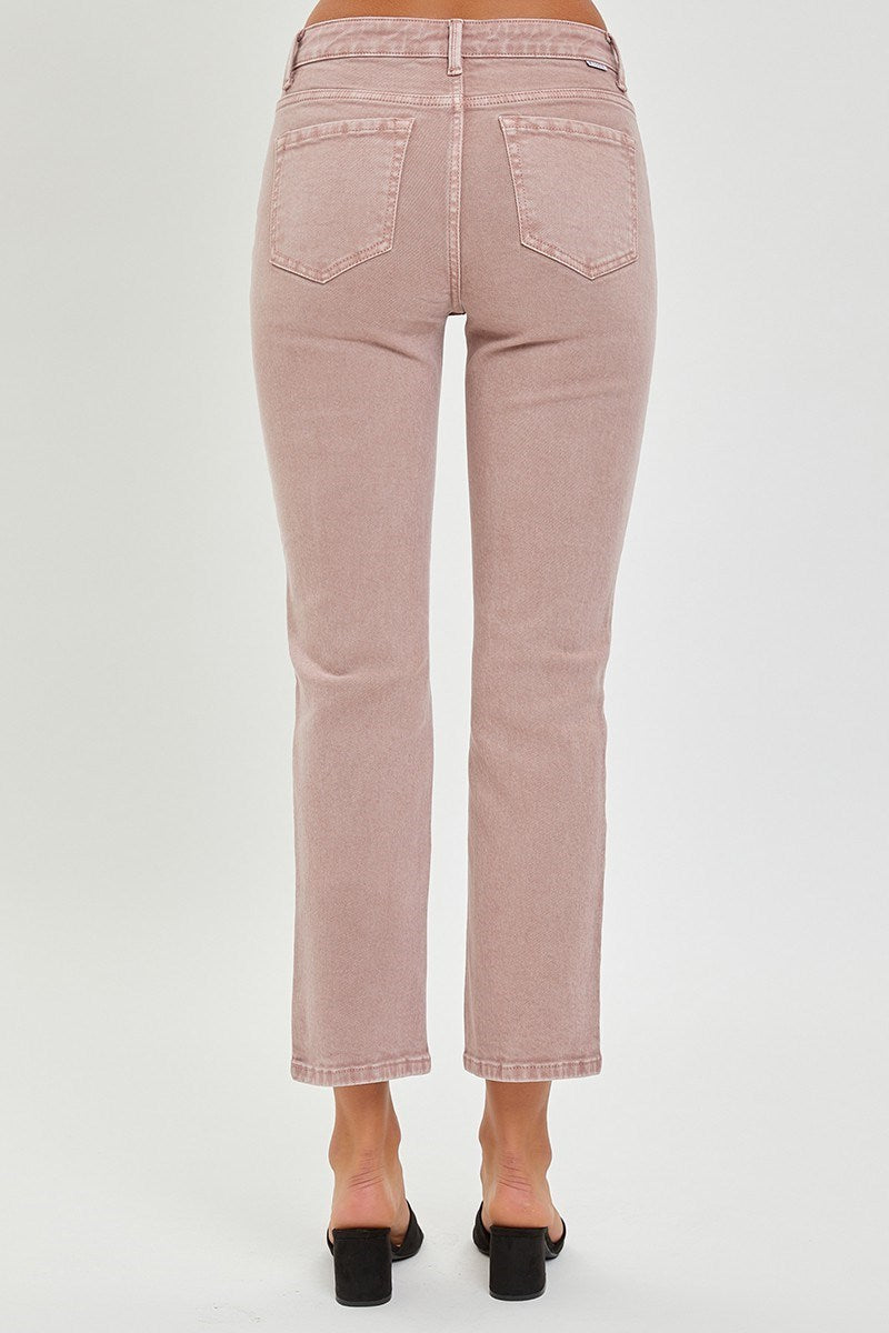 Risen Mid-Rise Straight Crop Pants