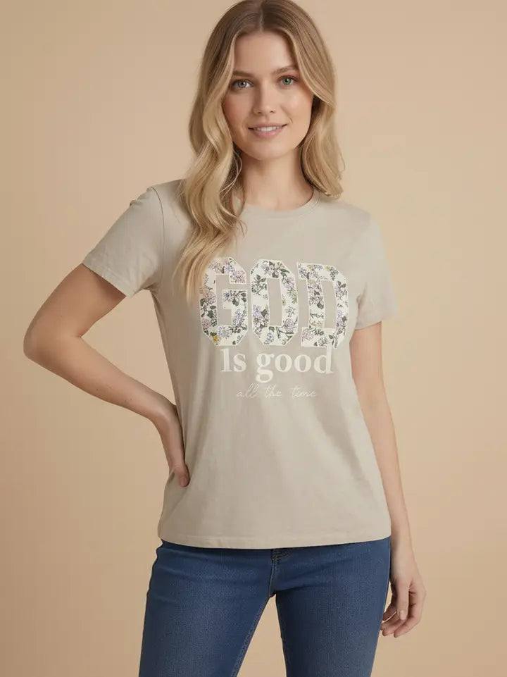 GOD IS GOOD Floral Tee
