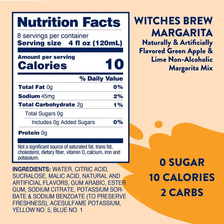 Jordan's Skinny Syrup Witches Brew Green Apple Margarita Mix