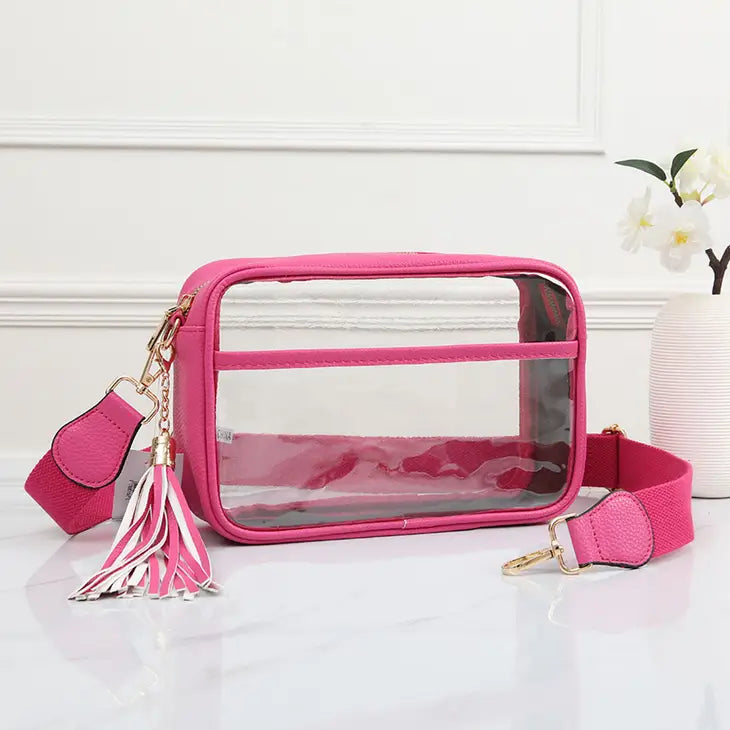 Clear pink hotsell crossbody bag