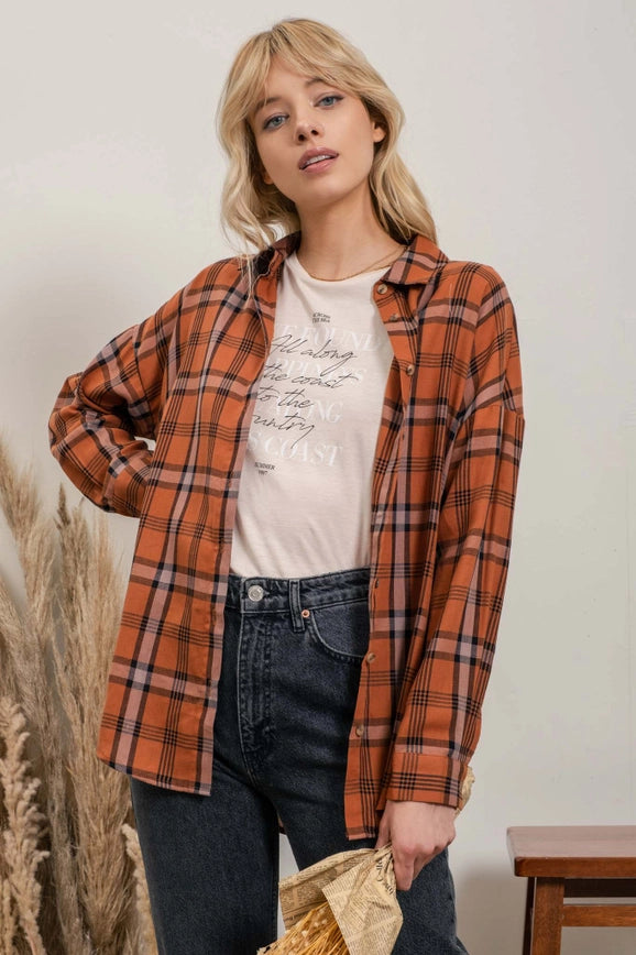 Cassandra Plaid Top
