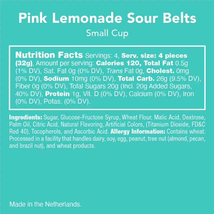 Candy Club Pink Lemonade Sour Belts