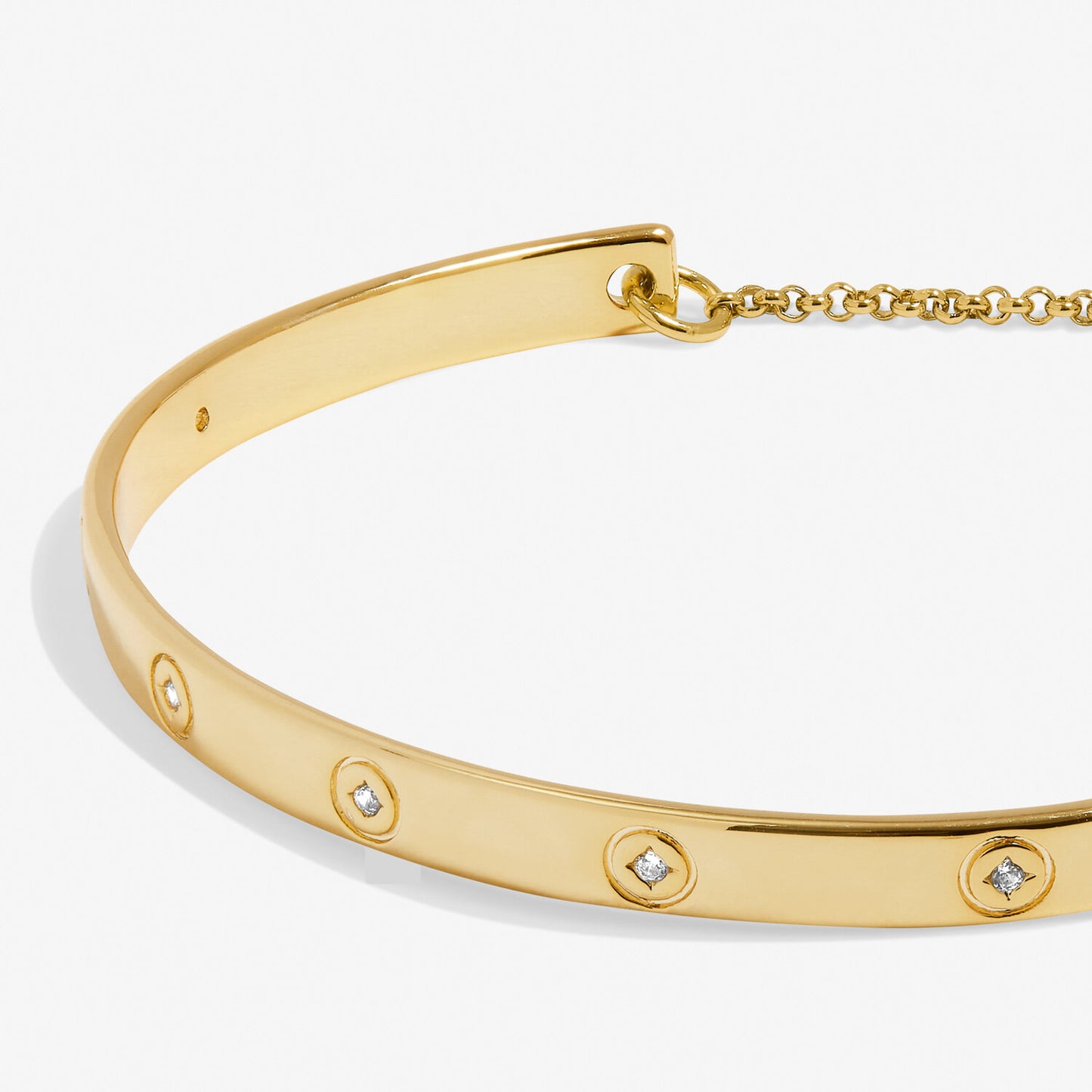 Cubic Zirconia Gold Bangle Bracelet