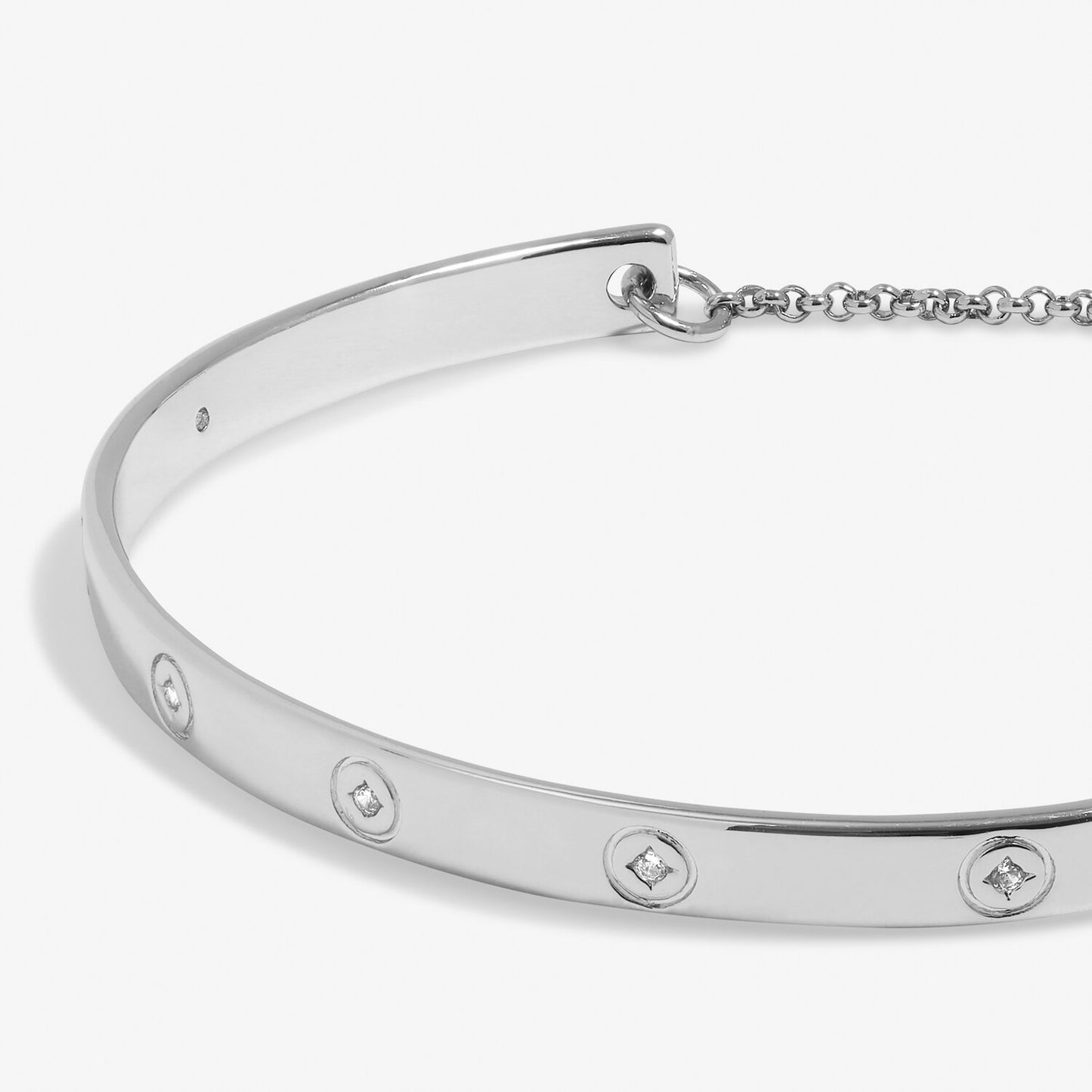 Cubic Zirconia Silver Bangle Braceletd