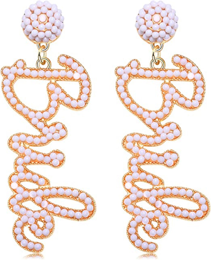 Bride Gold Beaded Earrings