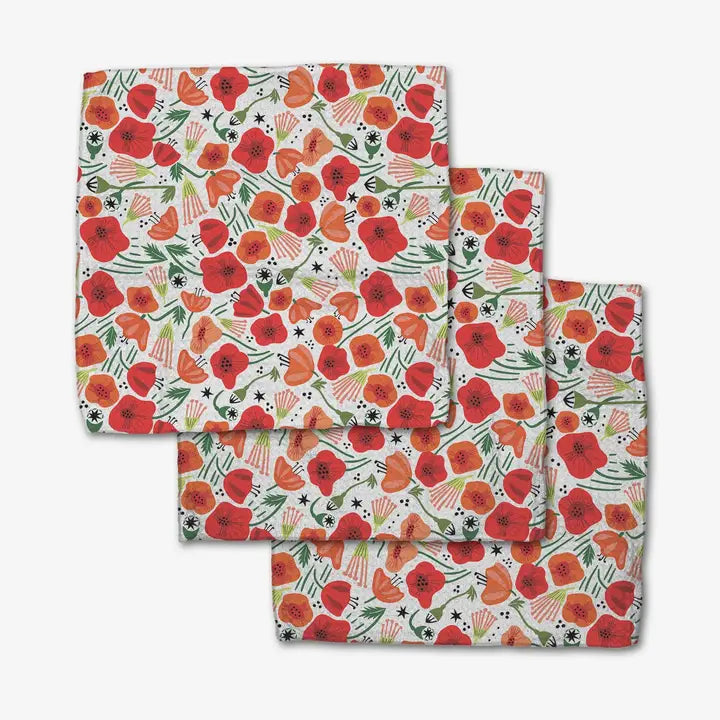 Geometry - Poppy Power Dishcloth Set