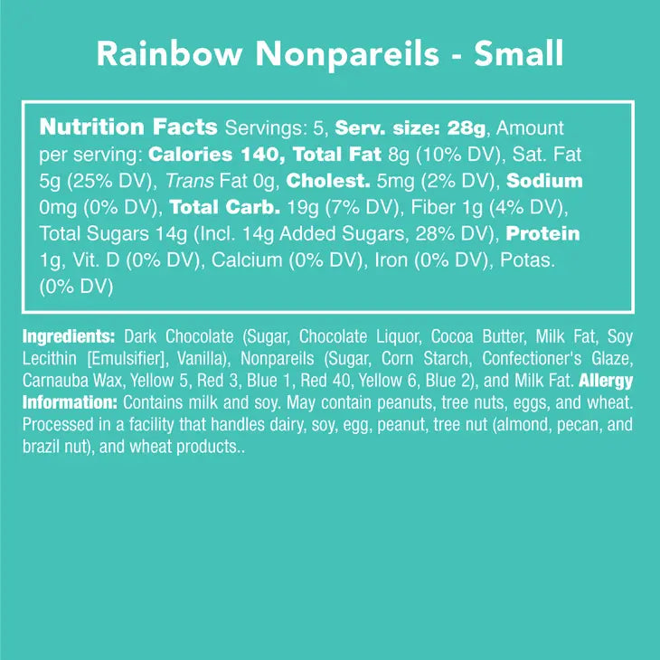 Candy Club Rainbow Nonpareil Chocolate Candies