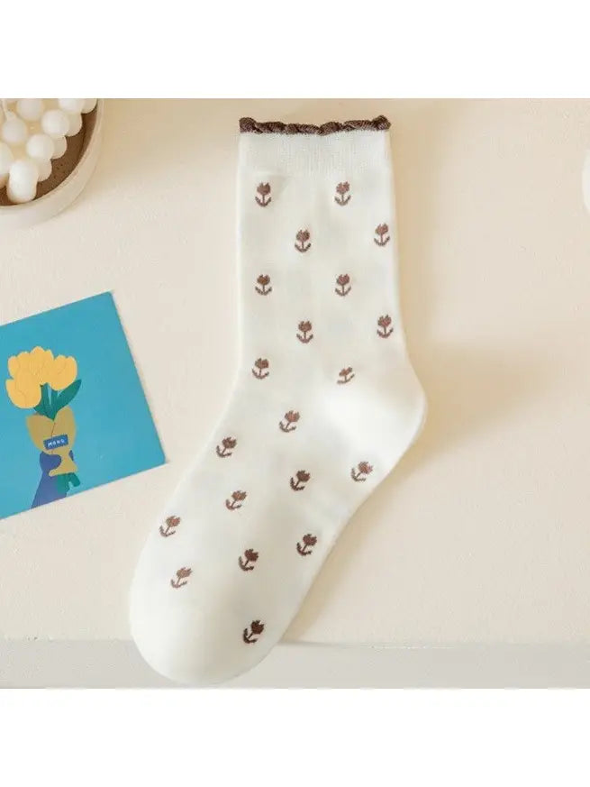 Women's Floral Cotton Socks