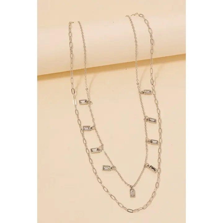 Glass Charms Layered Necklace