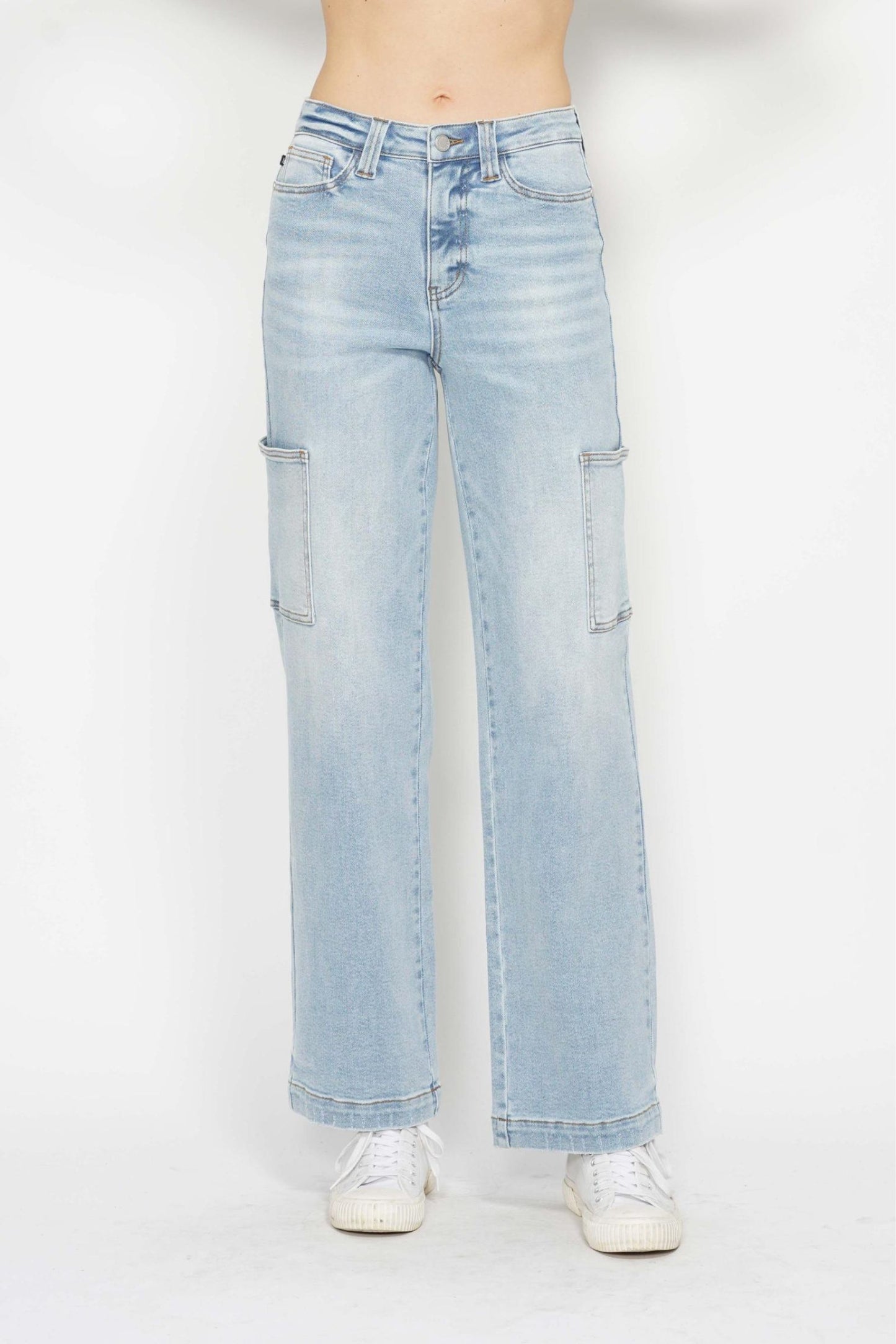 Judy Blue High Waist Cargo Wide Leg Denim Jeans