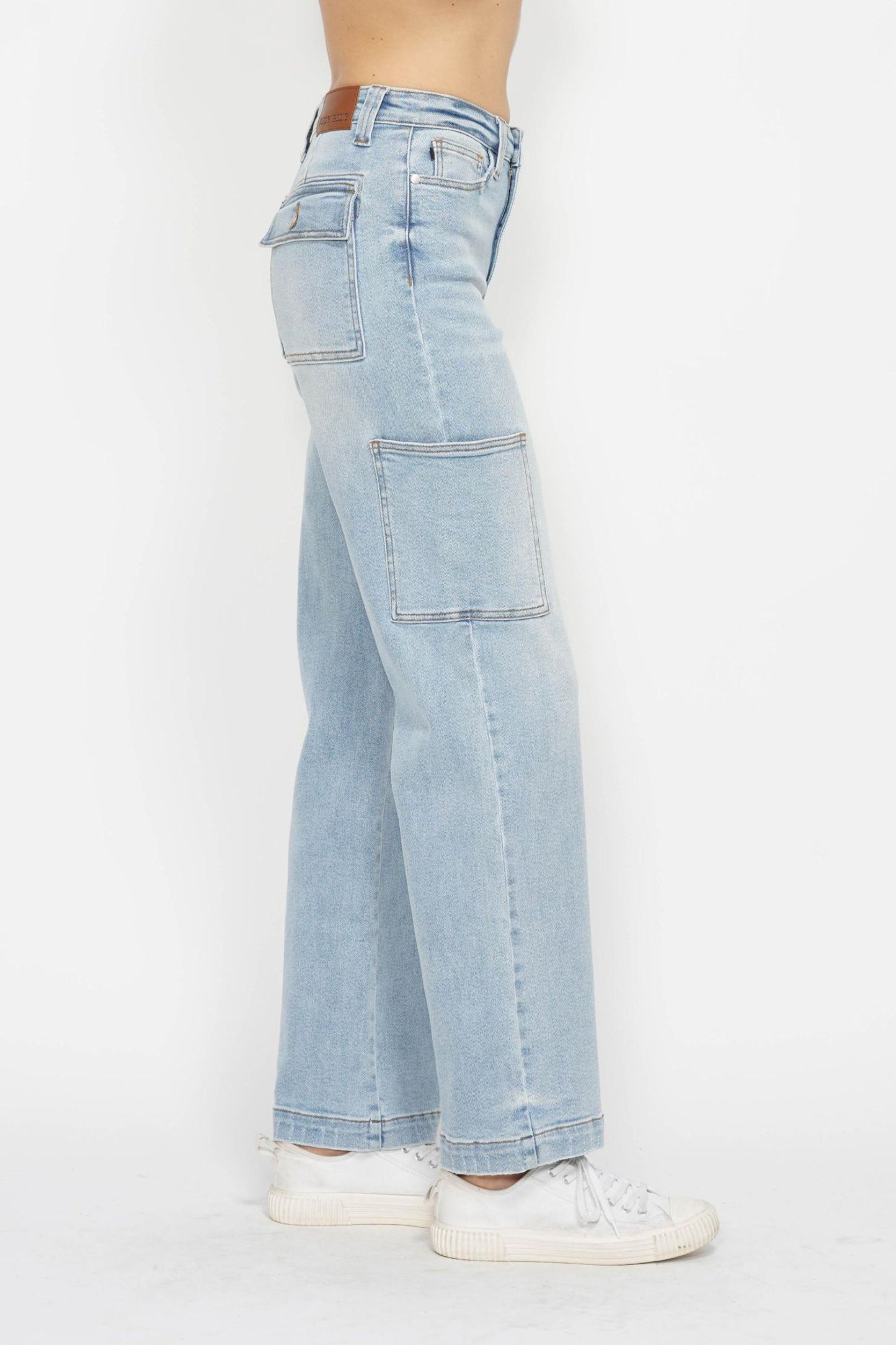 Judy Blue High Waist Cargo Wide Leg Denim Jeans
