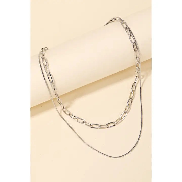 Double Chain Layered Necklace