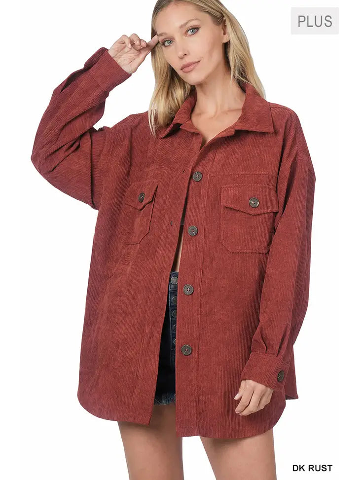 The Dakota Corduroy Shacket-Plus