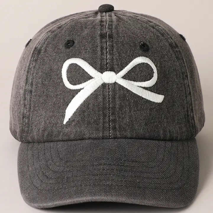 Trendy Bow Embroidered Baseball Cap
