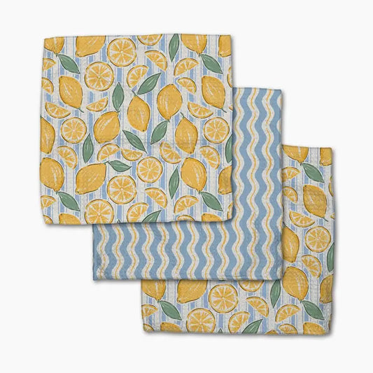 Geometry - Lemon Waves Dishcloth Set
