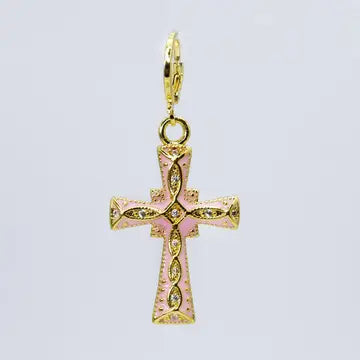 Pink Cross Of Hope Charm