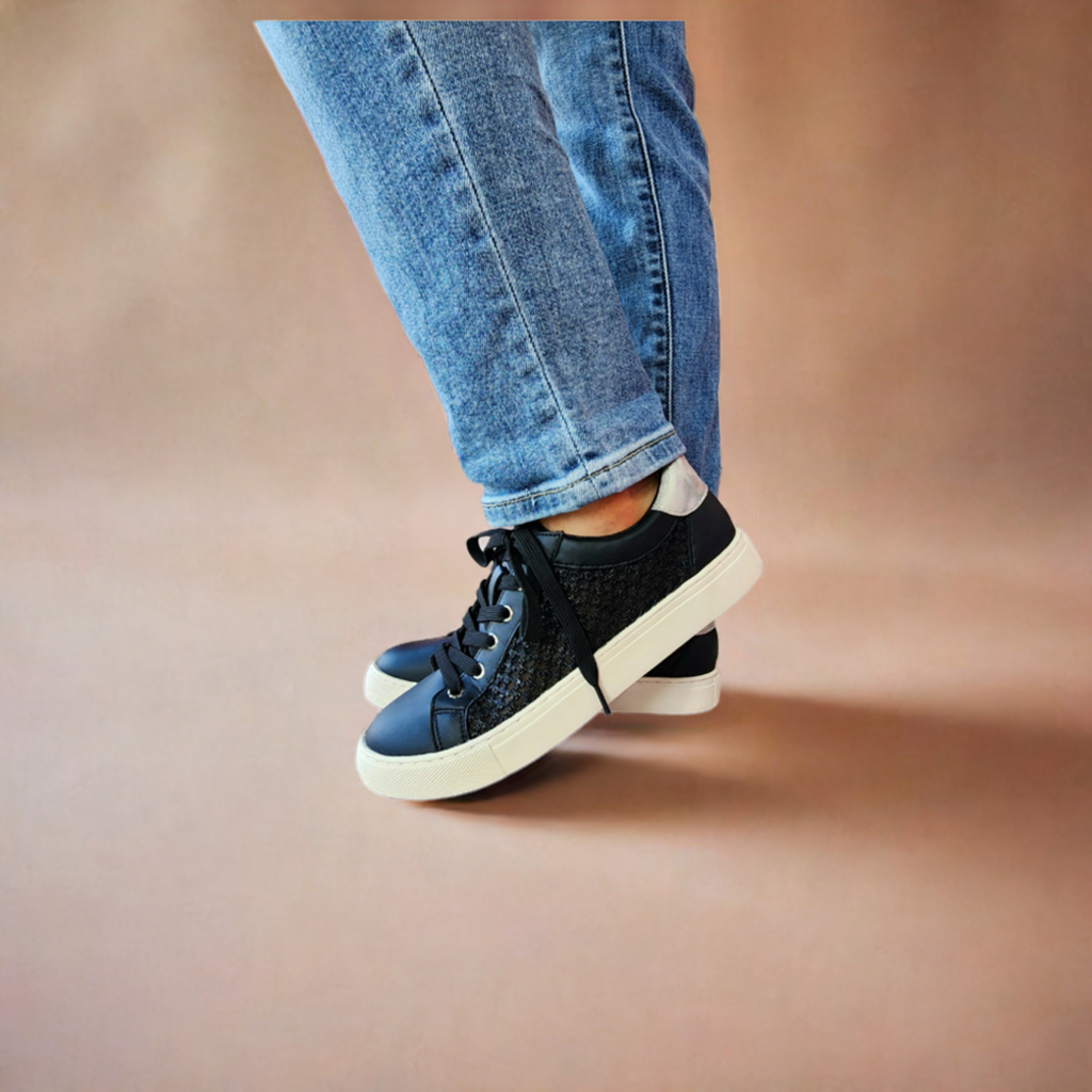 Corky's Black Keep Scrolling Shoes