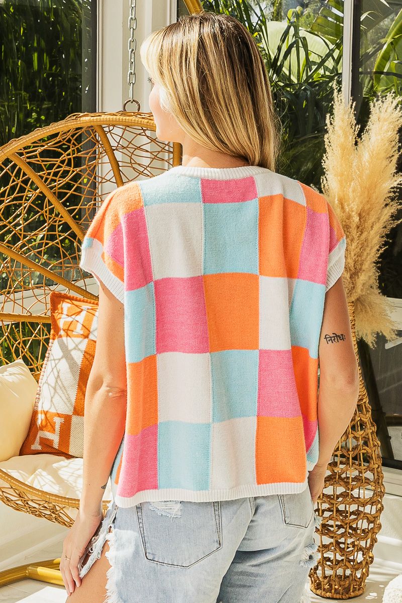 The Colorburst Checker Sweater