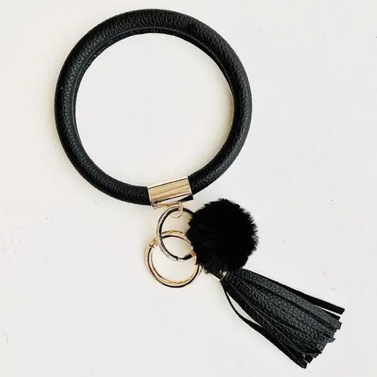 Bangle Keychain with Pom - Lazy Daisy Boutique