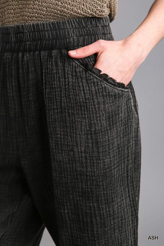 Cropped Mineral Washed Pants - Polished Boutique