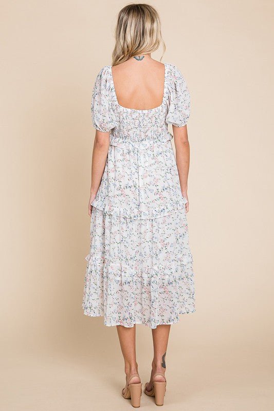 Floral Tiered Babydoll Dress - Polished Boutique