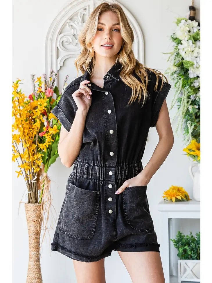 Fun Denim Romper - Polished Boutique