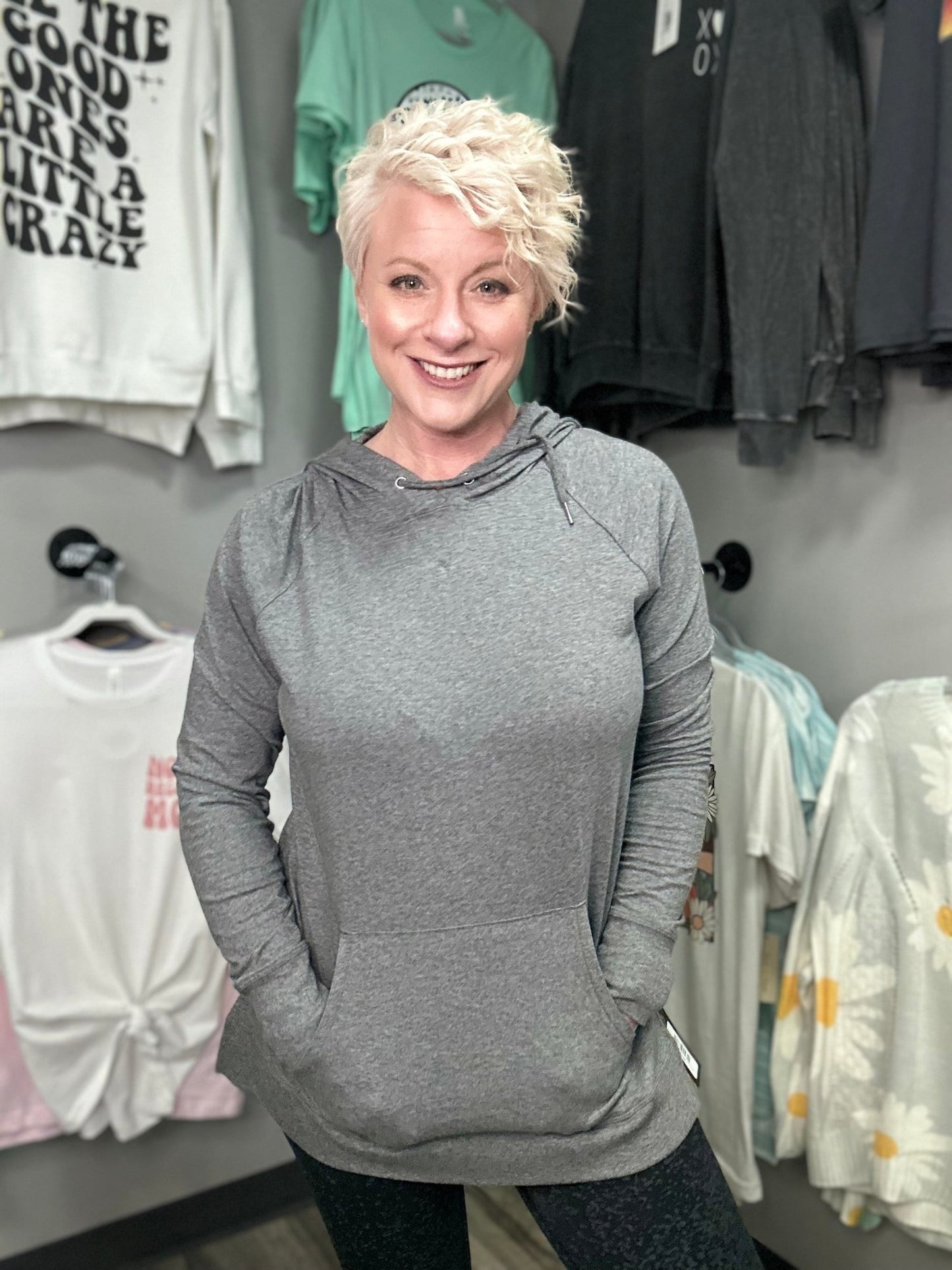 Gray Hoodie - Lazy Daisy Boutique
