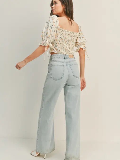 Ivory Yellow Floral Top - Polished Boutique