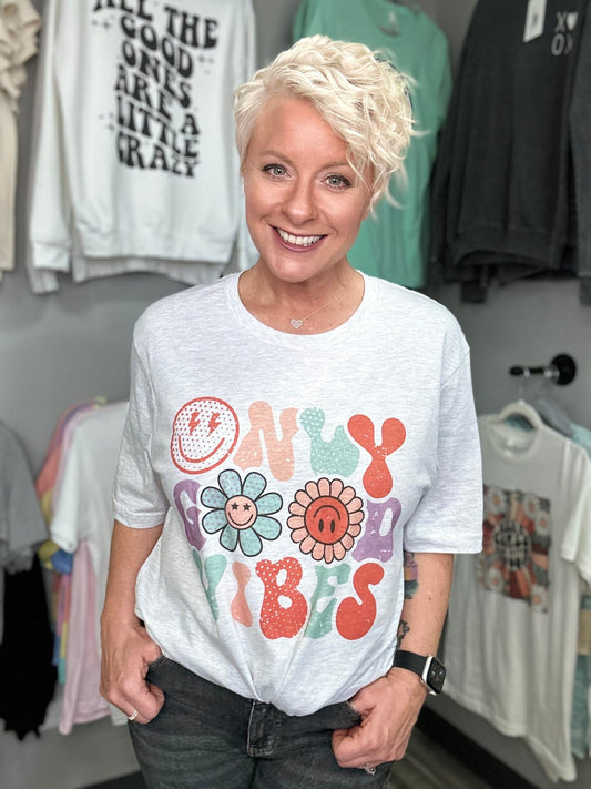 Only Good Vibes Graphic Tee - Lazy Daisy Boutique