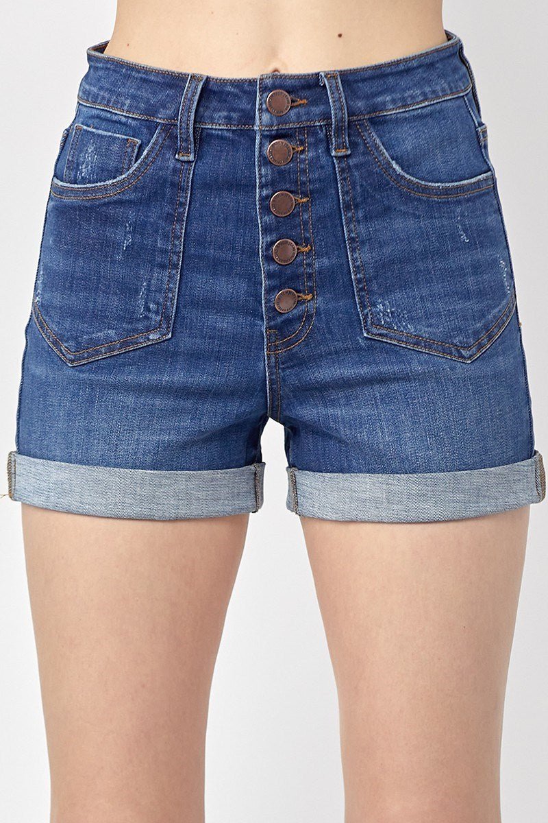 Risen Patch Pocket Roll-Up Shorts - Polished Boutique