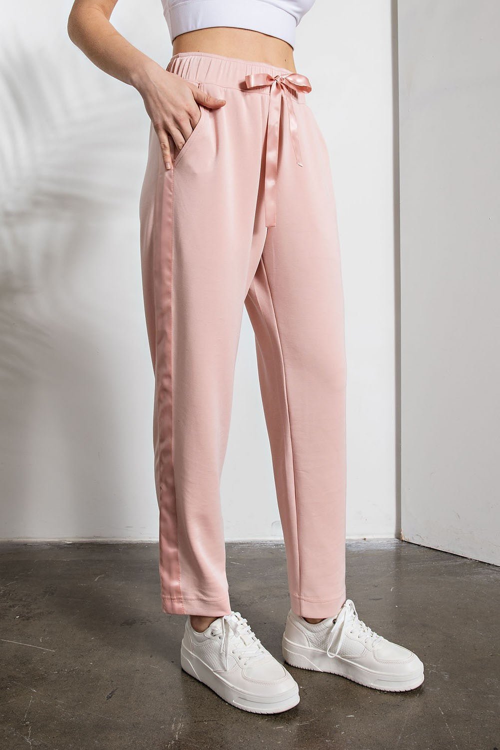 Satin Side Joggers - Polished Boutique
