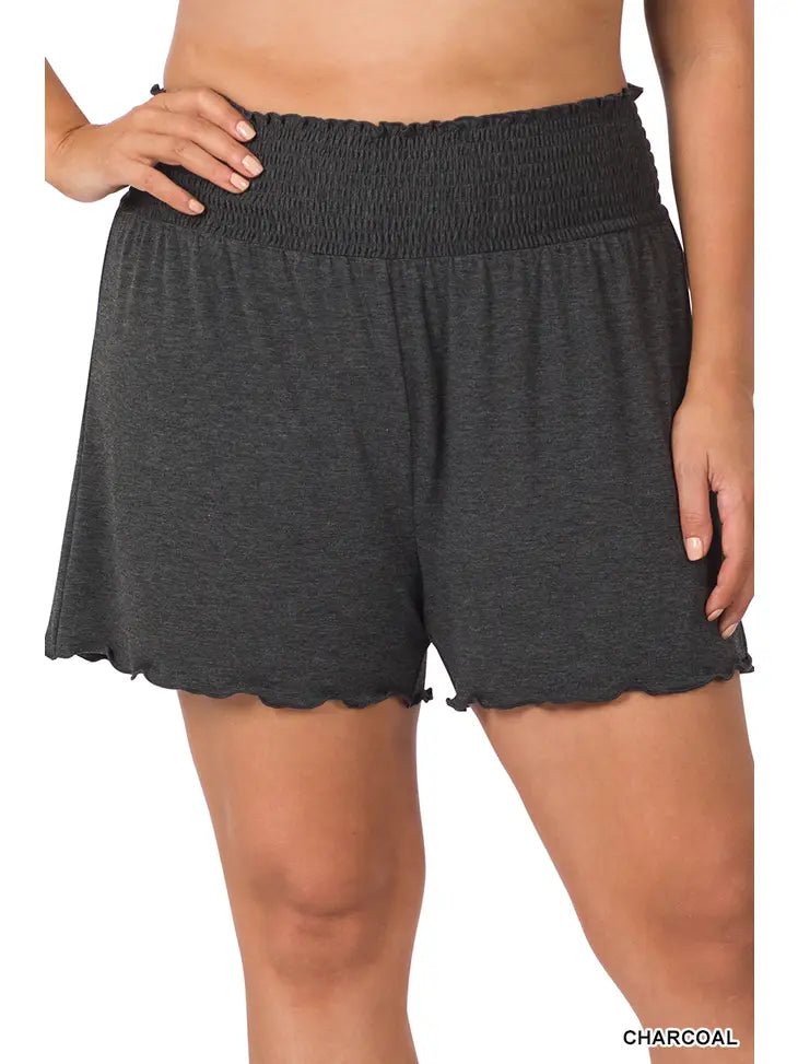 Smock Waist Shorts *Plus* - Polished Boutique
