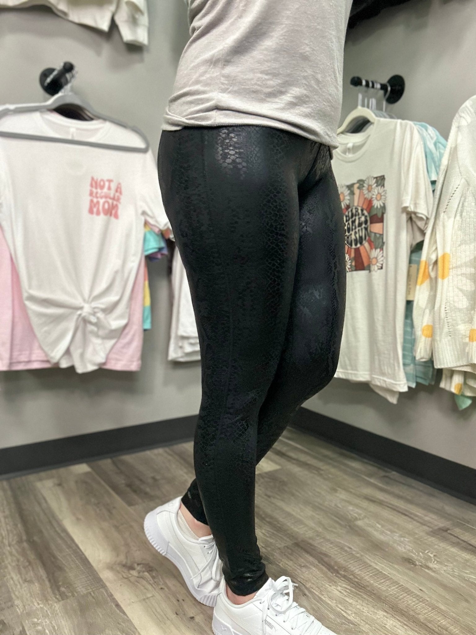 Snake Foil Print Leggings - Lazy Daisy Boutique