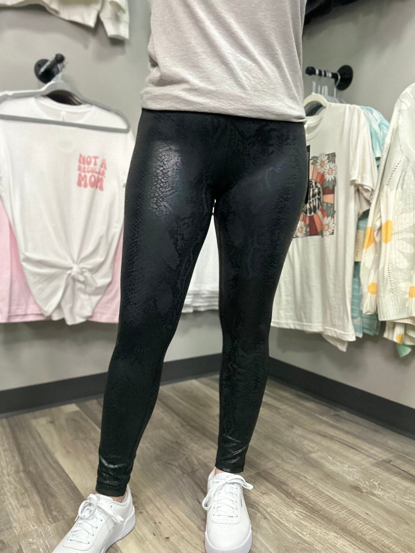 Snake Foil Print Leggings - Lazy Daisy Boutique