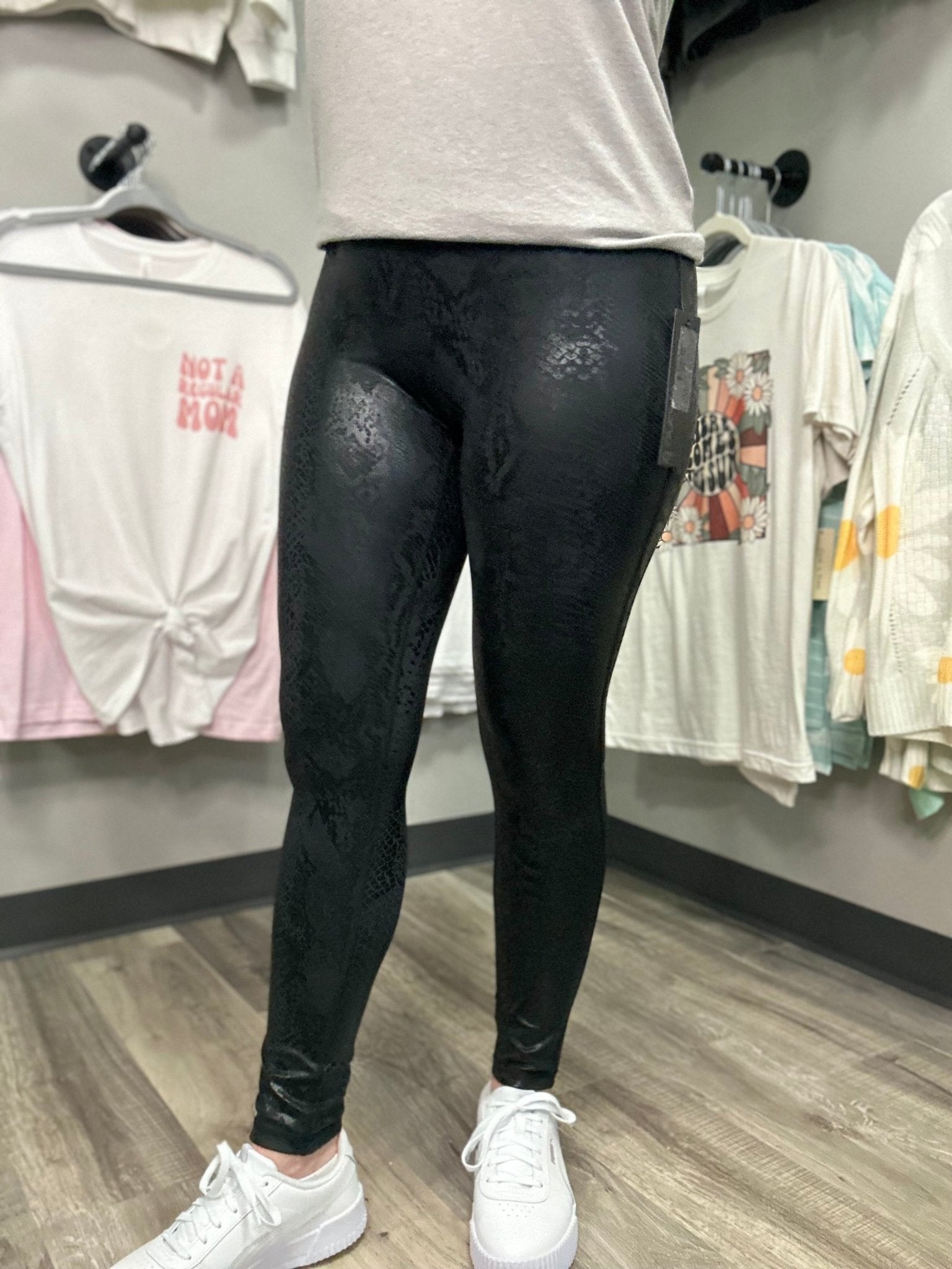 Snake Foil Print Leggings - Lazy Daisy Boutique