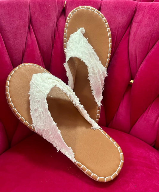 Straw Canvas Flip-Flops - Polished Boutique
