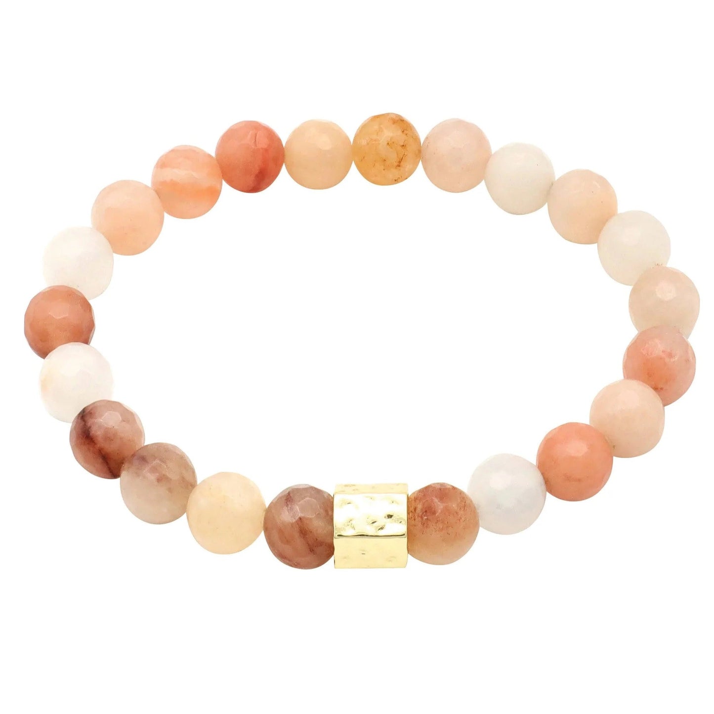 Stretch Stone with Gold Accent Bracelet - Lazy Daisy Boutique