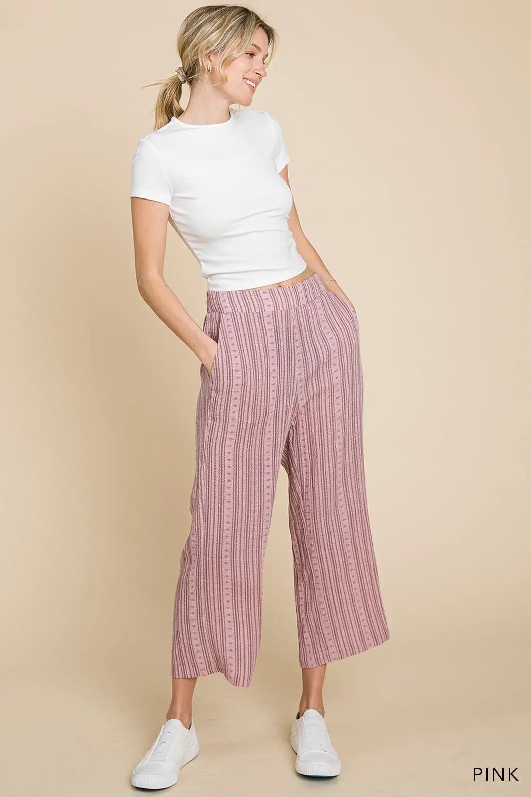 Women's Pink Cropped Pants - Polished Boutique