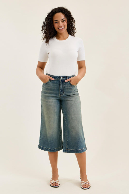 Judy Blue HW "Marian" Culotte Denim Jeans