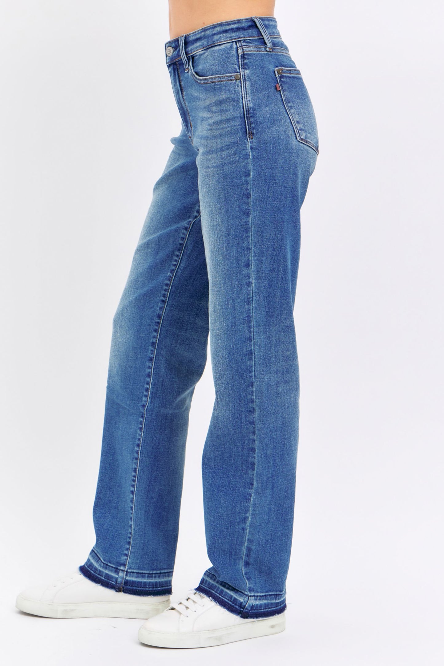 Judy Blue Mid Rise Release Hem Dad Jeans