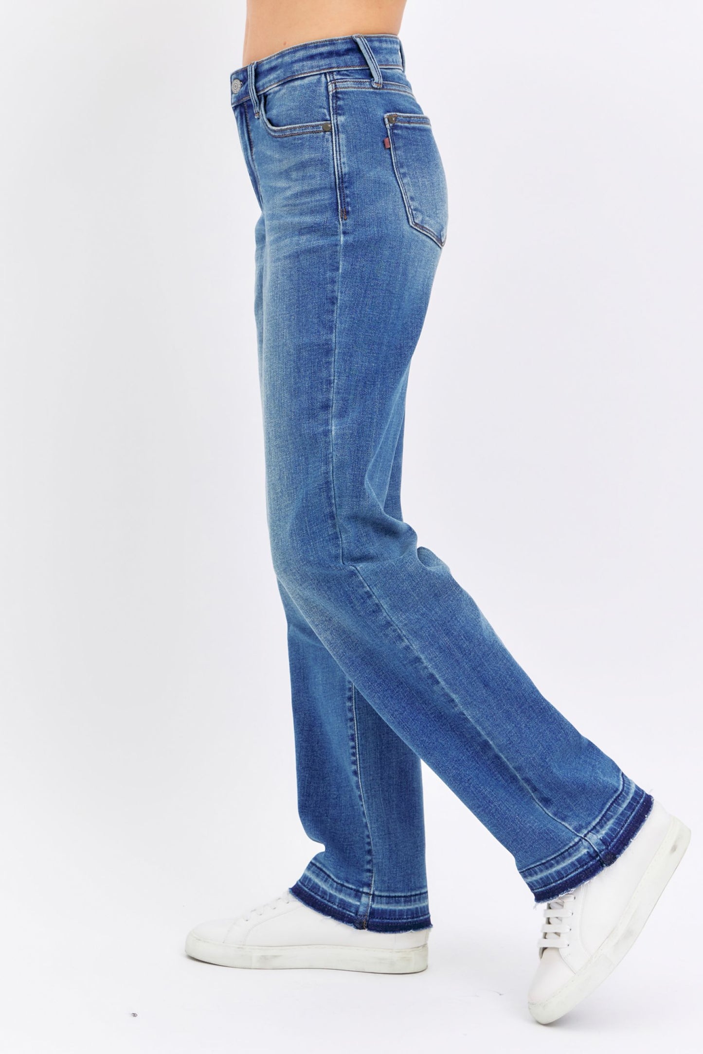 Judy Blue Mid Rise Release Hem Dad Jeans