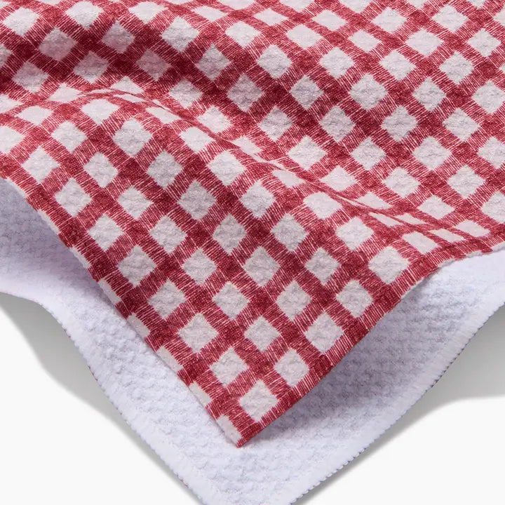 Geometry - Fireside Plaid Red Tea Towel