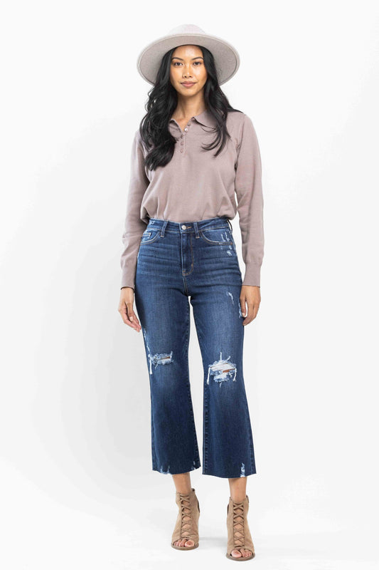 Judy Blue High Waist Cropped Wide Leg Denim