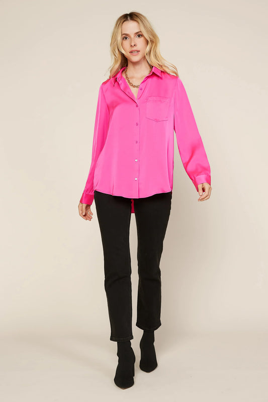 Satin Button Down Shirt