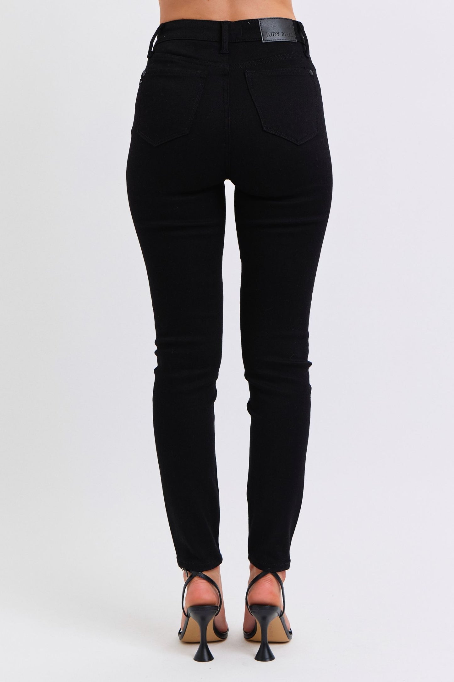 Judy Blue High Waist Faux Leather & Denim Skinny Jeans