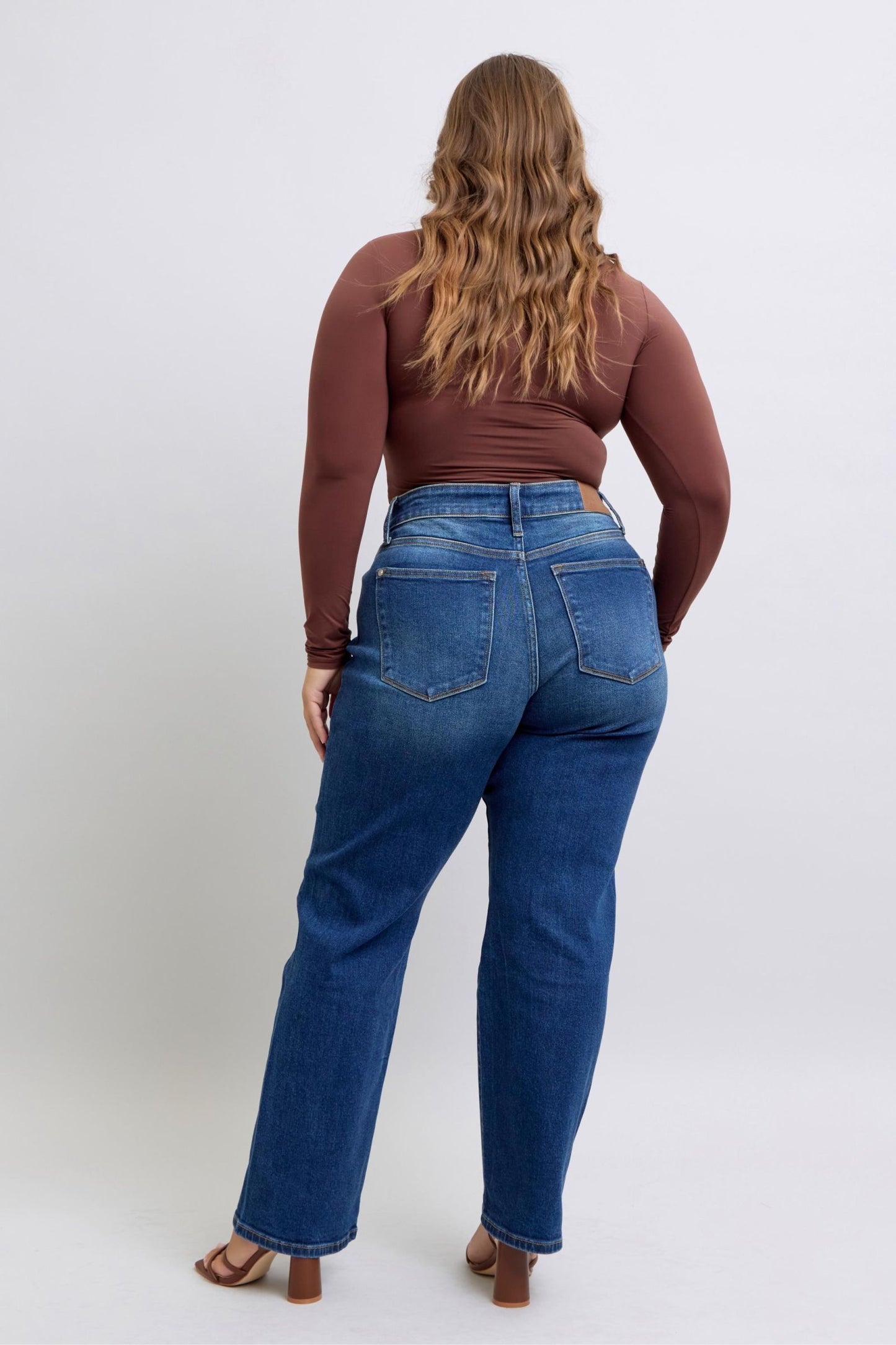 Judy Blue Mid Rise Side Seam Straight Denim Jeans