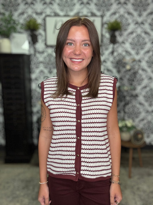 The Breezy Stripe Knit Top