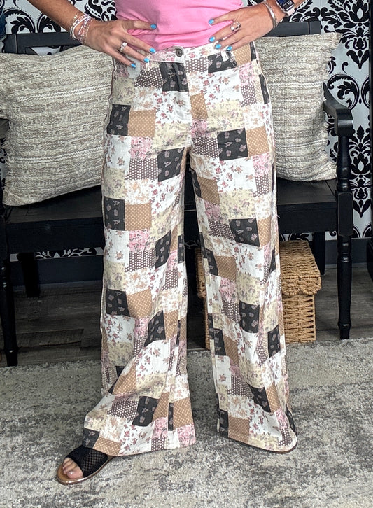 The Floral Patchwork Denim Jeans