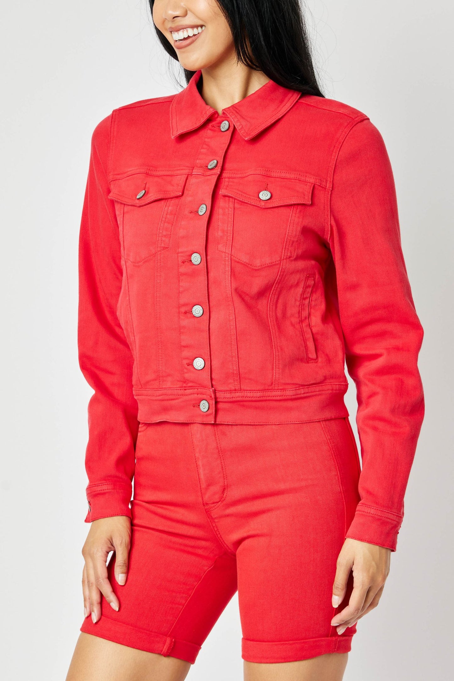Judy Blue Red Denim Jacket